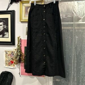 Elegant Black Button-Down Skirt